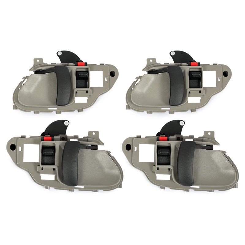 KUAFU 4Pcs Front & Rear Interior Door Handles Compatible with 1995-2002 Chevy GMC Suburban Tahoe Yukon Replacement for 77187 15708043 77186 15708044 77186CD Gray & Black Driver & Passenger Side - Image 3